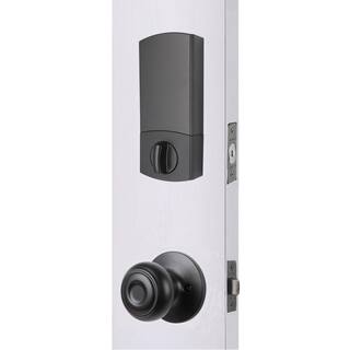 Defiant Wilmington Matte Black Door Handleset with Round Smart Hubspace WiFi Deadbolt and Hartford Interior Knob 32HY7X9GZB