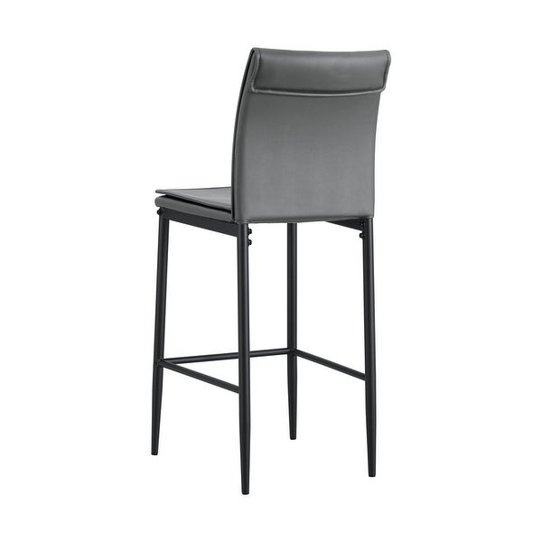 Counter Height PU Bar Stool with Metal Legs，Set of 2