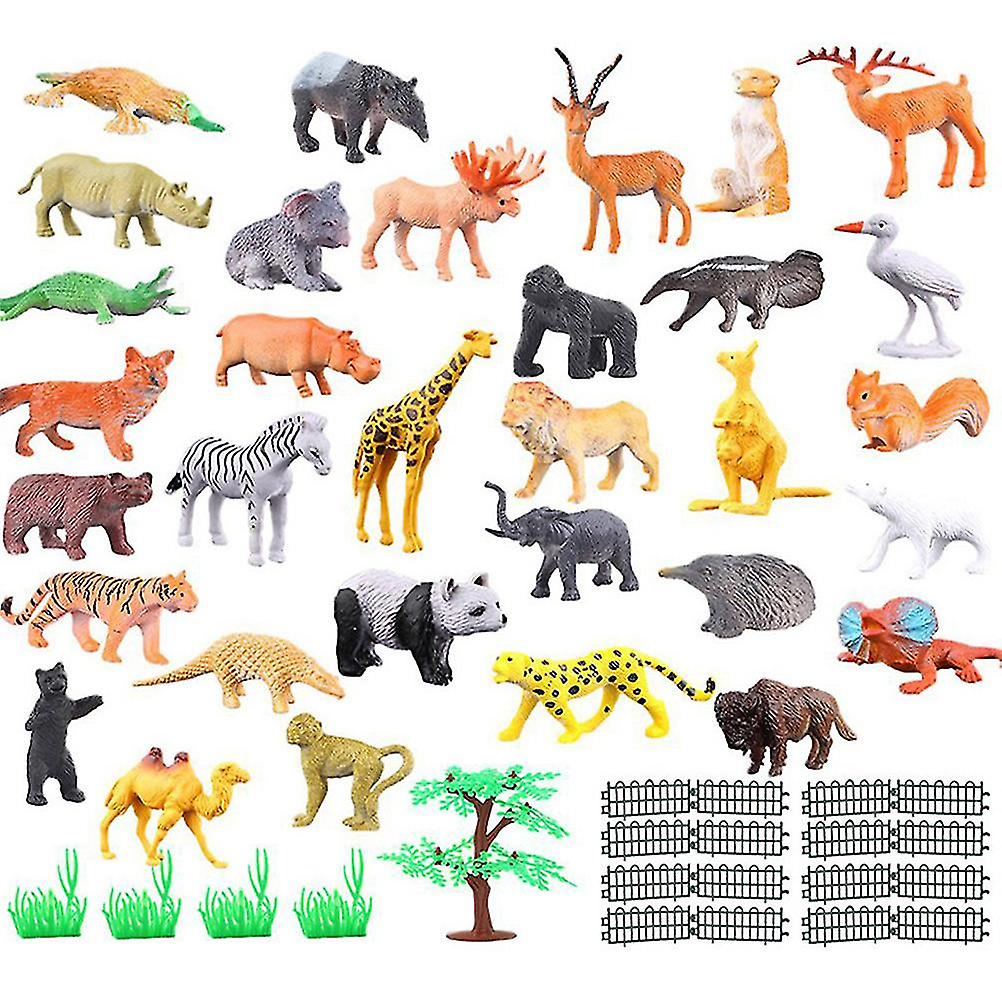 53 pcs Animal Set PVC Animal Animals Figures Toys Mini Jungle Animals Toys Educational Learning Toys Kids Gift