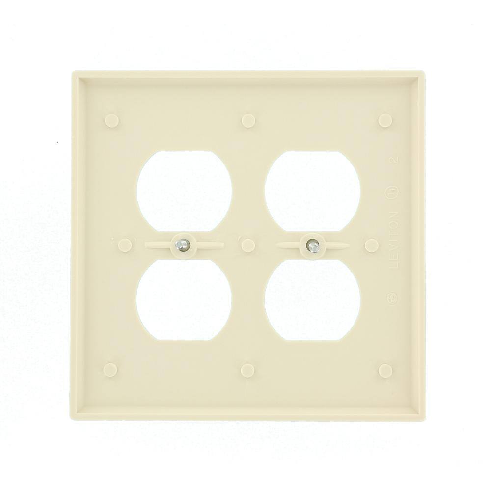 Leviton 1-Gang Midway Size 2-Duplex Receptacles Plastic Wall Plate Light Almond 80516-T