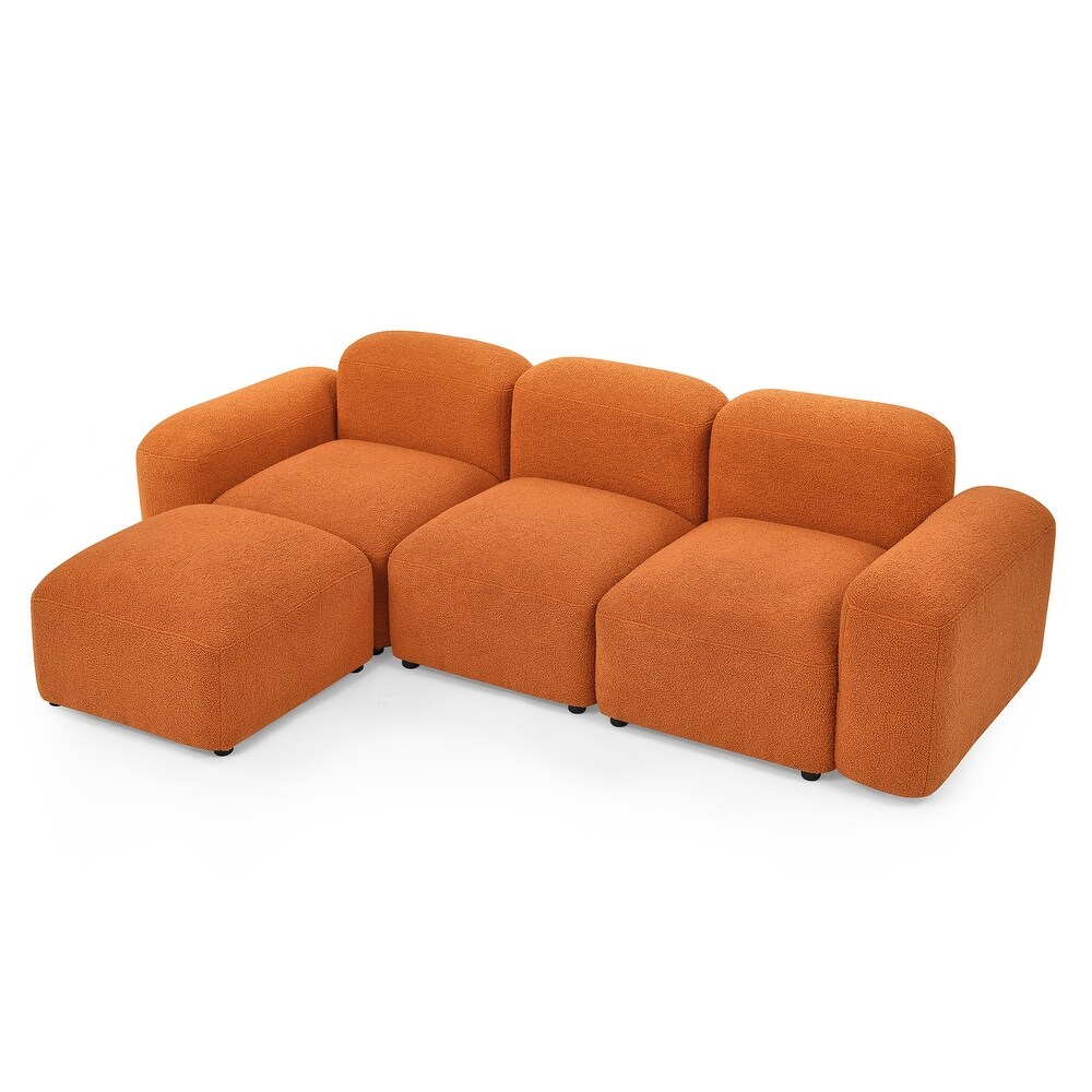 L Shape Modular Sectional Sofa with Ottoman  94.5\