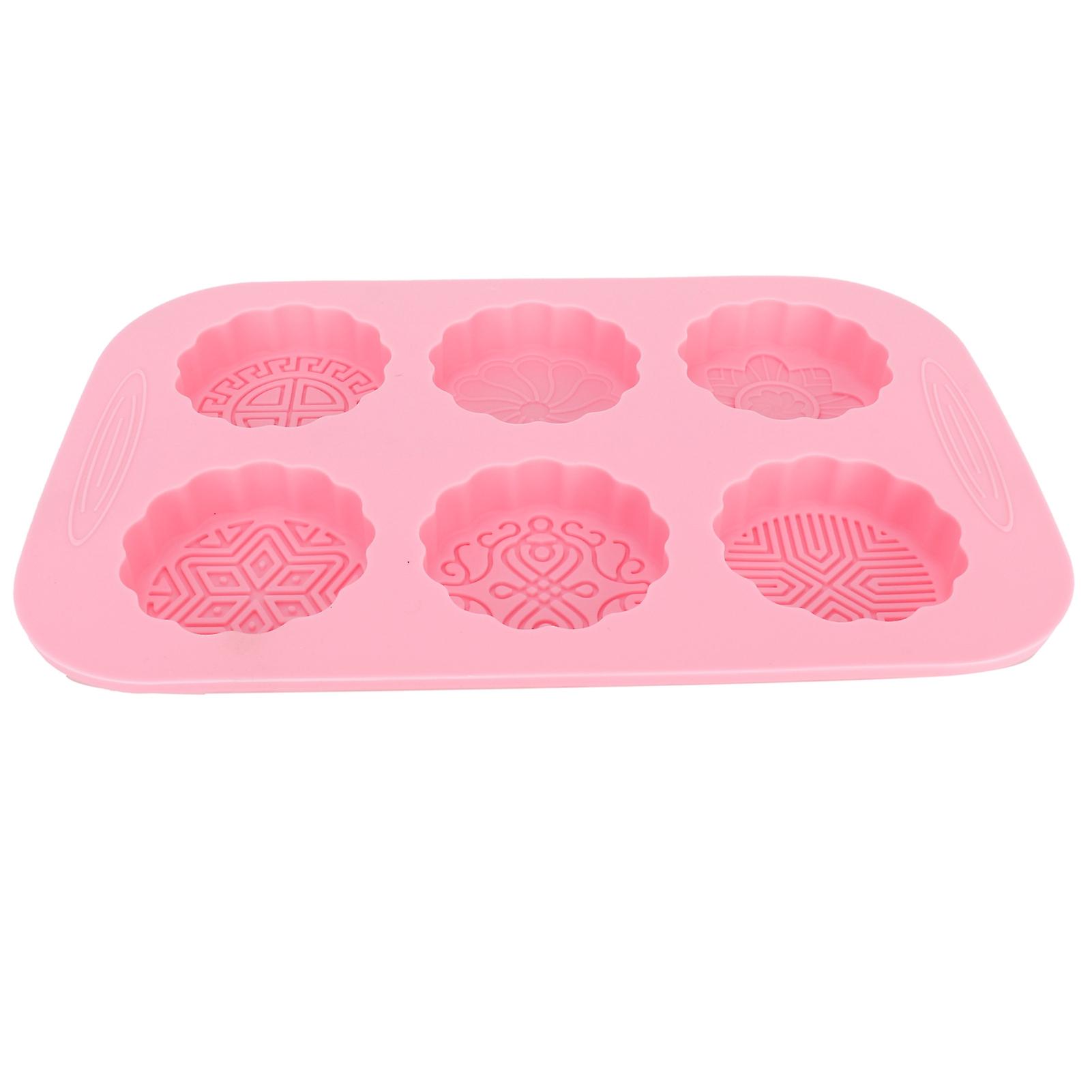 6grid Mooncake Silicone Mold Diy Baking Handmade Soap Mold For Dessert Kitchen Tool