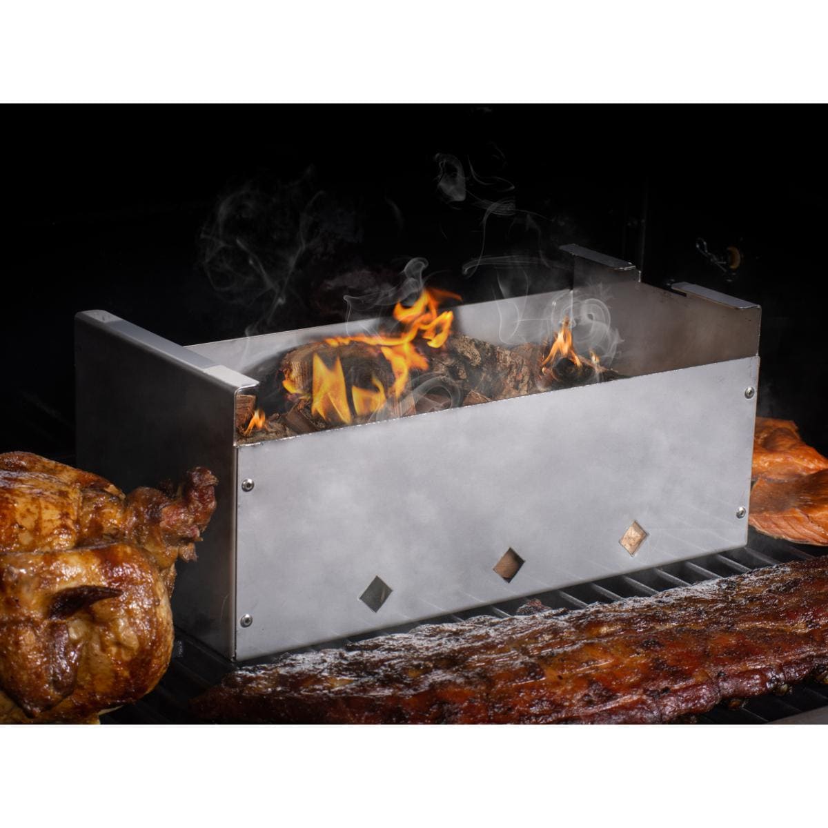 DiamondKingSmoker Stainless Steel Large Smoker/Cooker Smoker Box