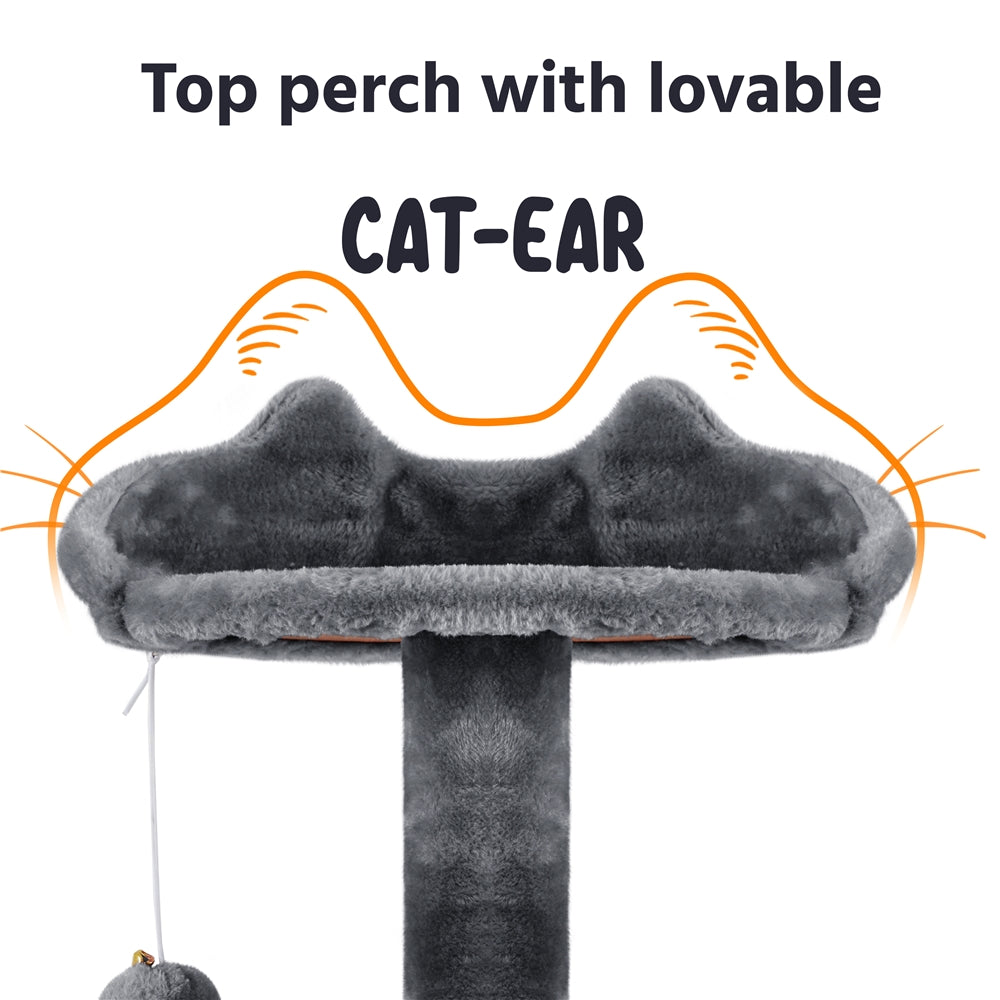 Topeakmart 70'' Multilevel Cat Tree Condo Cat Tower with 3 Scratching Posts， Dark Gray