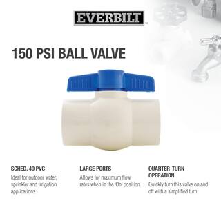 Everbilt 2 in. PVC FIP x FIP Sch. 40 Ball Valve 107-138EB