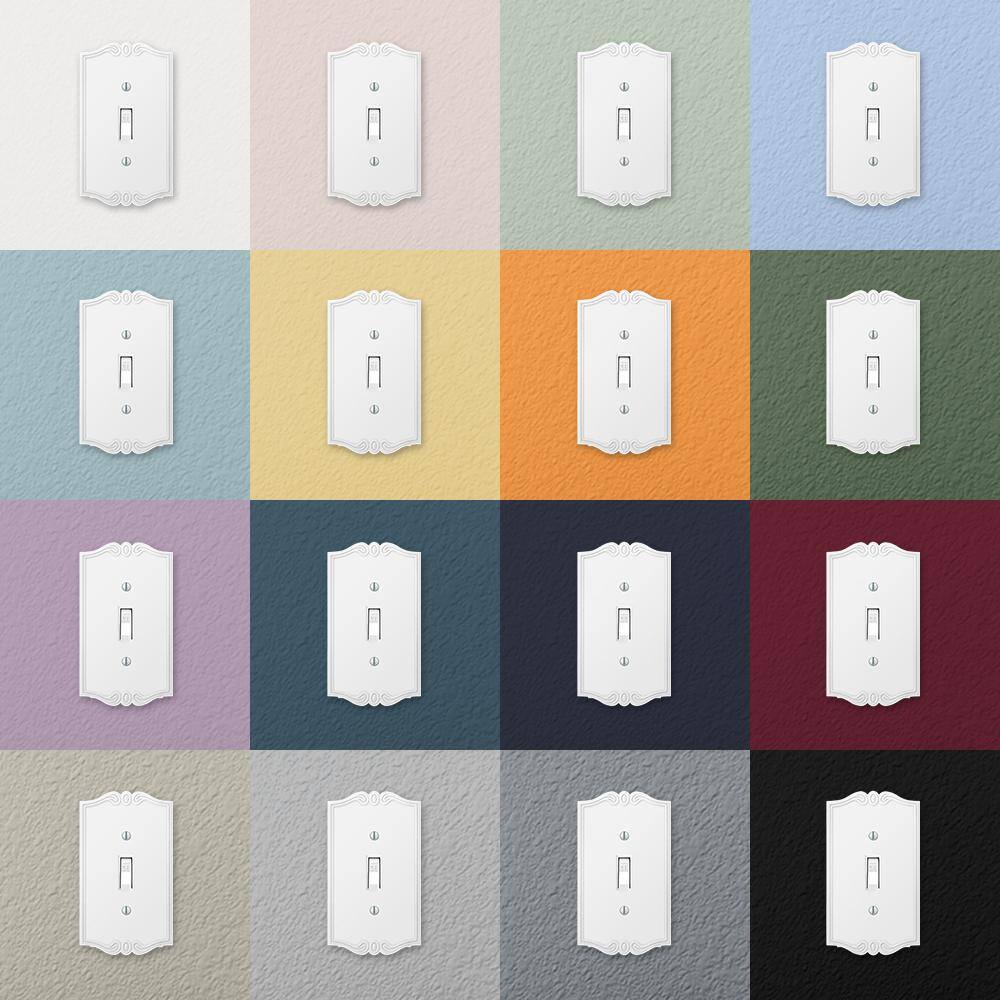 AMERELLE Charleston 1 Gang Toggle Composite Wall Plate - White 39TW