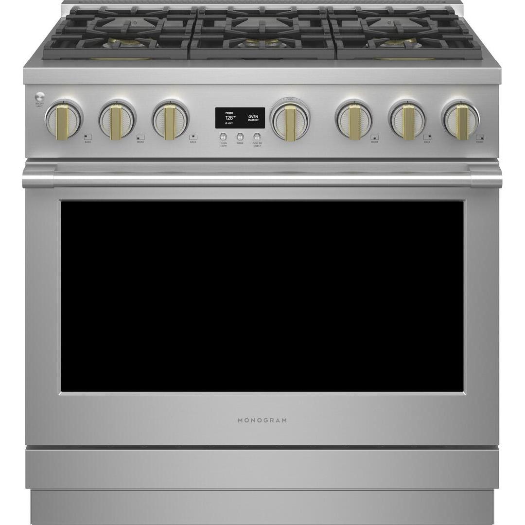 Monogram 36-inch Freestanding Gas Range with Convection Technology ZGP366NTSS