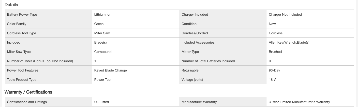 RYOBI P553-P5231 ONE+ 18V Lithium-Ion Cordless 7-1/4 in. Compound Miter Saw and Orbital Jig Saw (Tools Only)