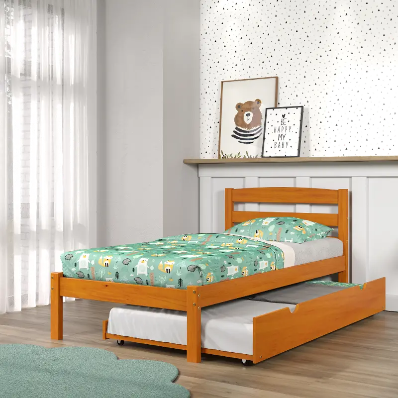 Econo Honey Twin Bed with Trundle