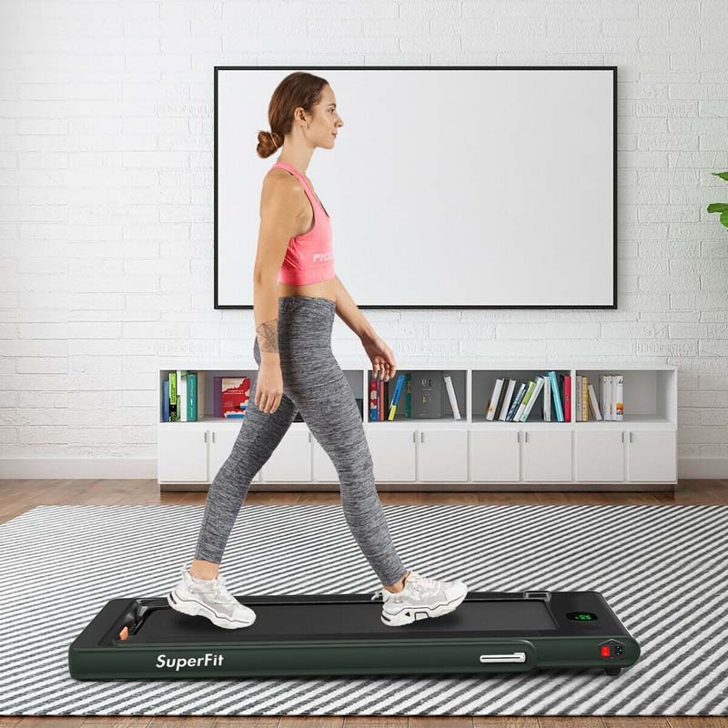 2 in 1 Folding Electric Treadmill for Home Gym, 2.25HP Under Desk Treadmill, Portable Walking Running Machine with Bluetooth Speaker