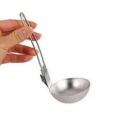 Outdoor Picnic Hiking Camping 304 Stainless Steel Soup Ladle Ultralight Foldable Portable Spoon