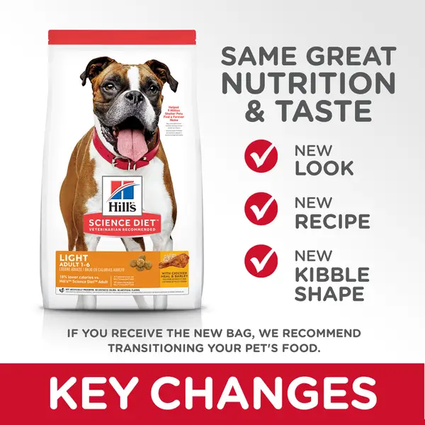 Hill's Science Diet Adult Light with Chicken Meal and Barley Dry Dog Food