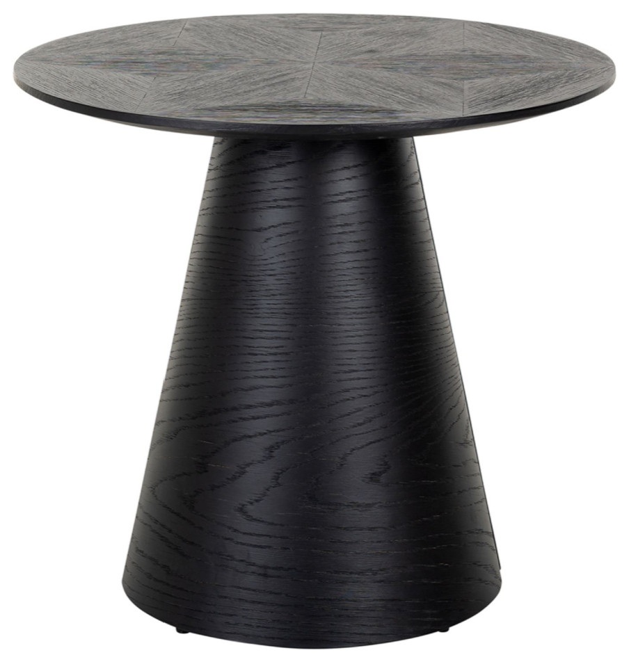 Black Oak Pedestal End Table  OROA Blax   Transitional   Side Tables And End Tables   by Oroa   Distinctive Furniture  Houzz