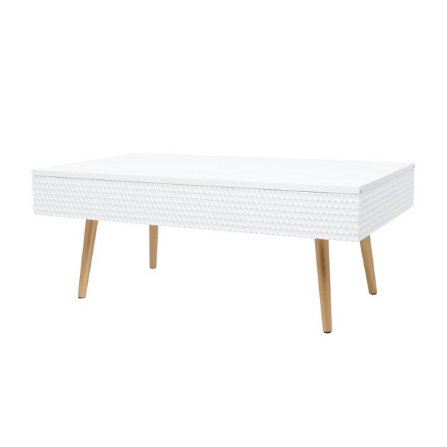 Contemporary Wood Coffee Table White Olivia amp May