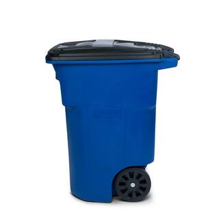 Toter 96 Gal. Blue Outdoor Commercial Trash Can with Quiet Wheels and Lid ANA96-00BLU