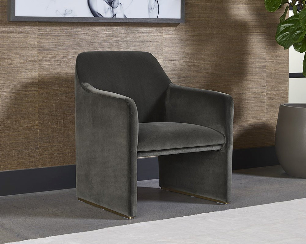 Capella Lounge Chair  Lux Brass  Diamond Mummy   Transitional   Armchairs And Accent Chairs   by Peachtree Fine Furniture  Houzz