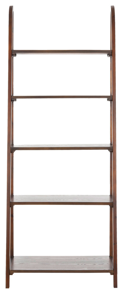 Cloe 5 Tier Etagere/ Bookcase Dark Teak   Transitional   Bookcases   by Peachtree Fine Furniture  Houzz