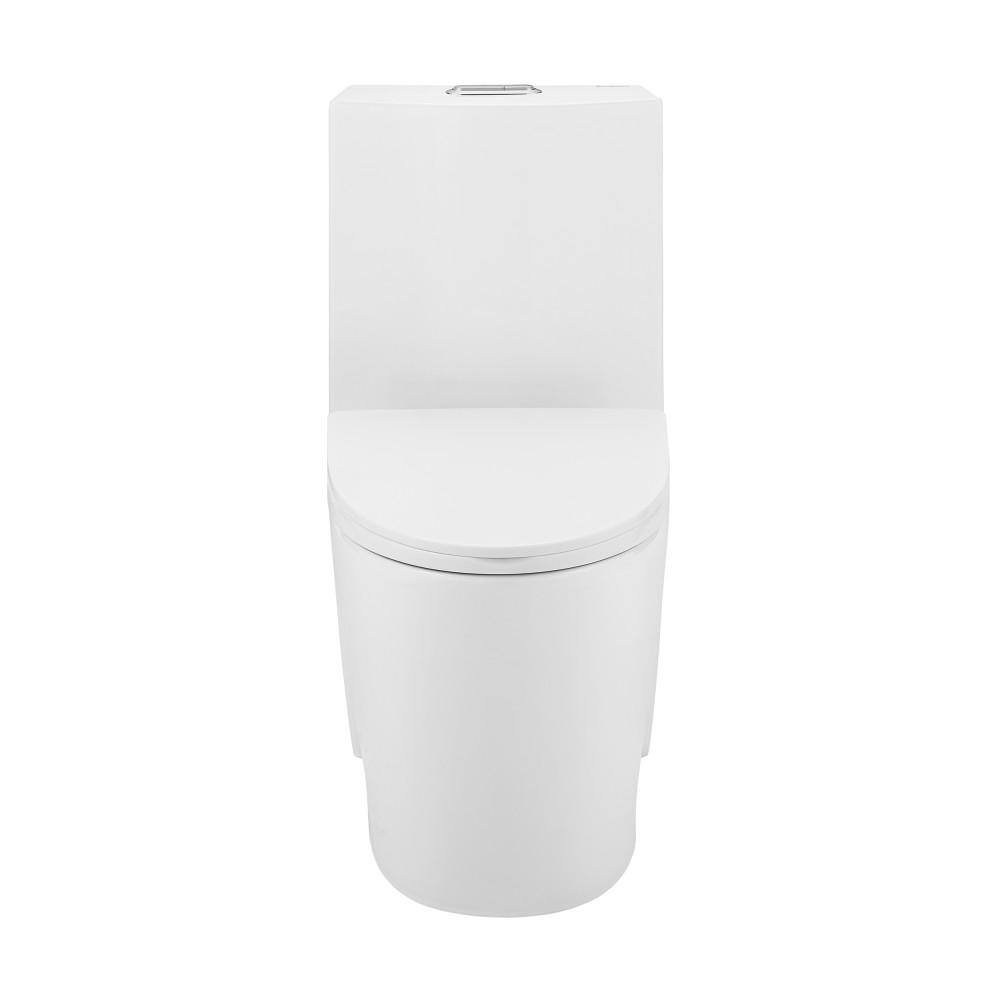 Swiss Madison St. Tropez 10 in. 1-piece 1.11.6 GPF Dual Flush Elongated Toilet in Glossy White Seat Included SM-1T274