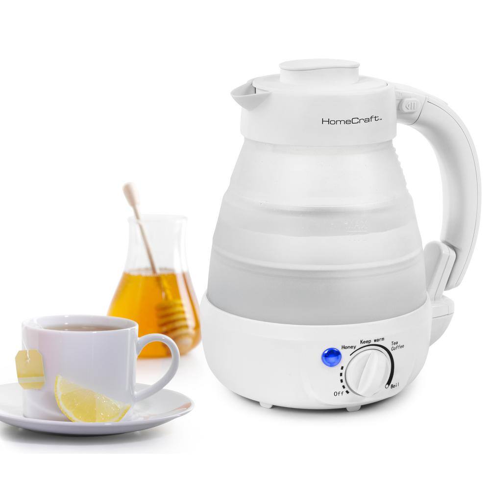 Nostalgia 2.5-Cup White Corded Electric Kettle with Silicon Carafe HCCWK6WH