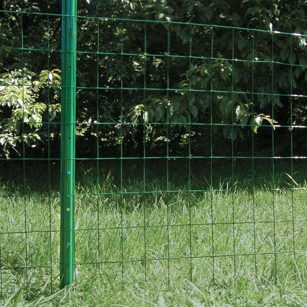 Everbilt 2-14 in. x 2-12 in. x 4 ft. Green Steel Fence U Post with Anchor Plate 901154EB