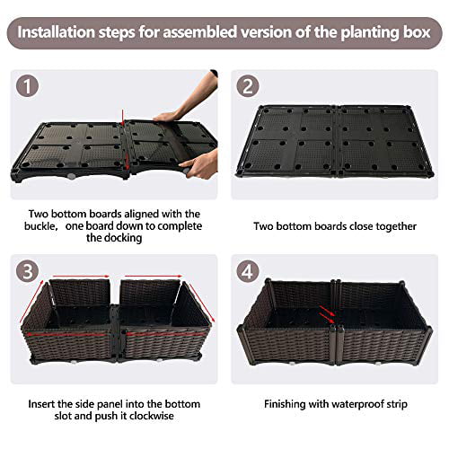 RoyalCraft Outdoor Plastic Raised Garden Bed with Legs, 2 Pcs Elevated Raised Garden Planter Box for in/Outdoor Plants Flowers Vegetables Herbs