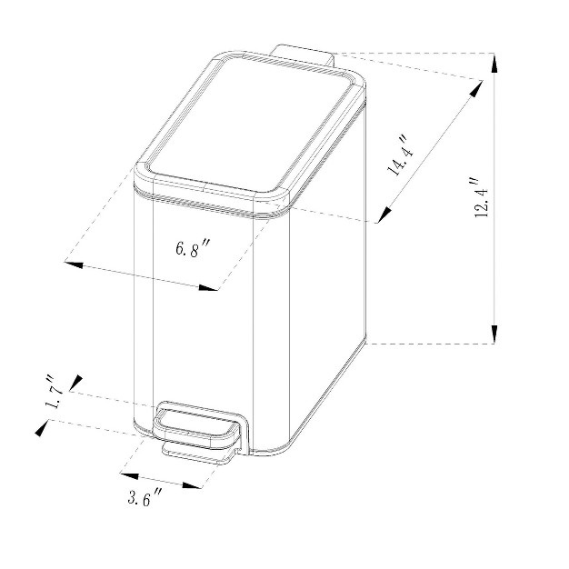 10l Stainless Slim Step Trash Can