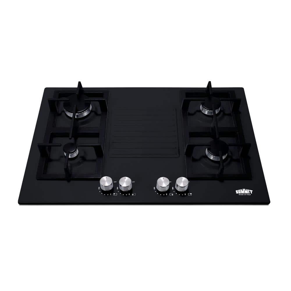 Summit Appliance 30 in Gas Cooktop in Black with 4 Burners