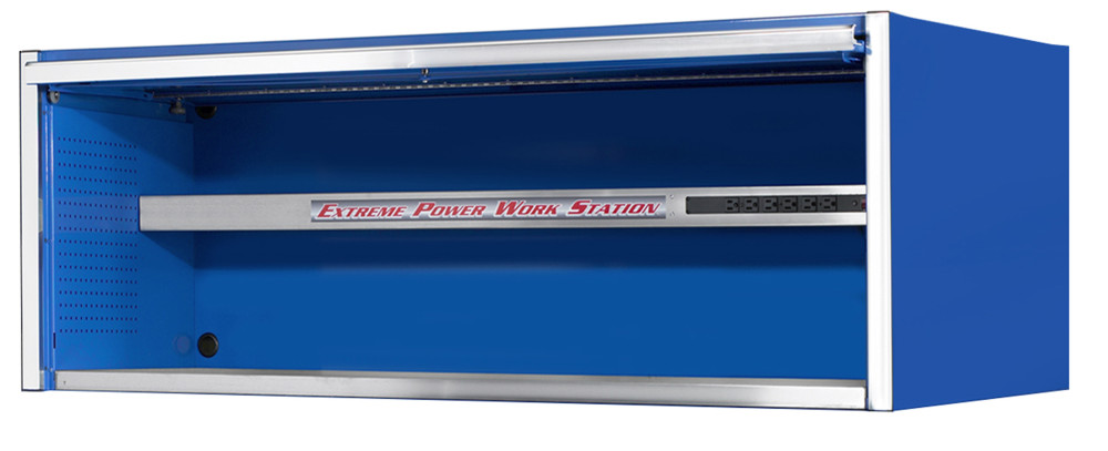 Extreme Tools 72 Blue Power Workstation Hutch with Chrome