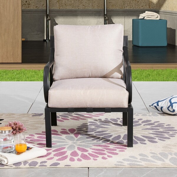 Patio Festival Outdoor WaveArm Chair with Cushions