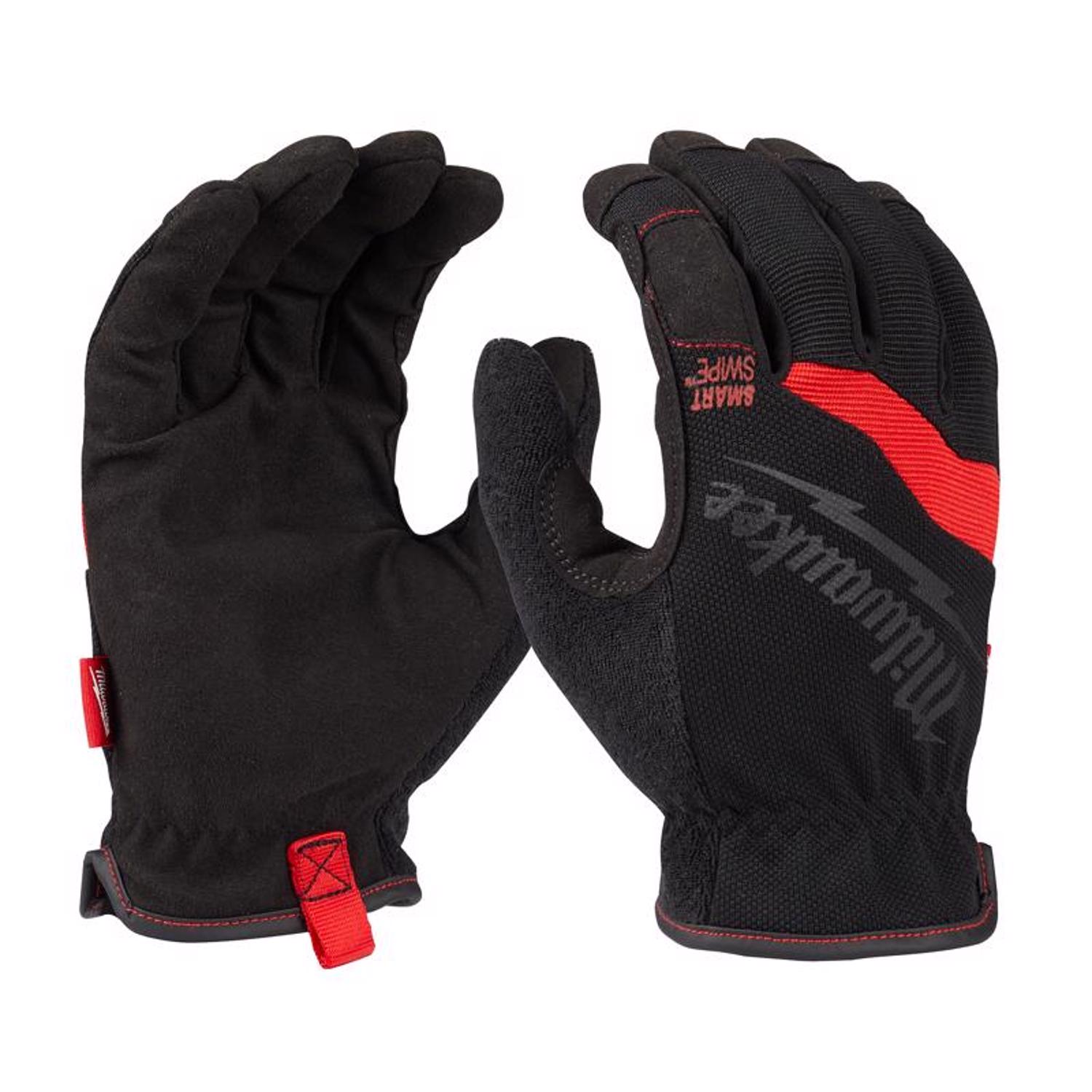 MW Unisex Indoor/Outdoor Free-Flex Work Gloves Black/Red M 1 pair