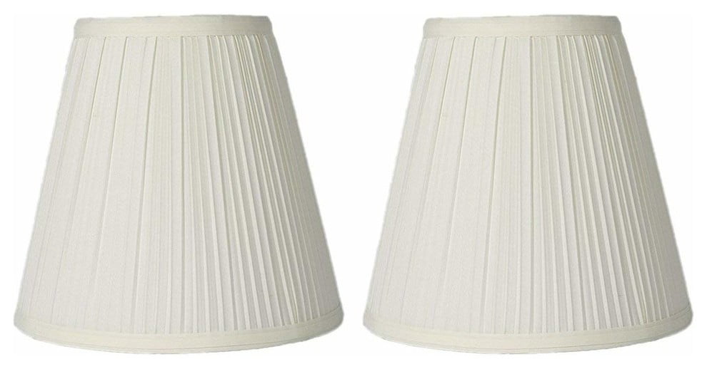 Urbanest Eggshell Mushroom Pleated Lamp Shades， Set of 2， 5x9x8.5