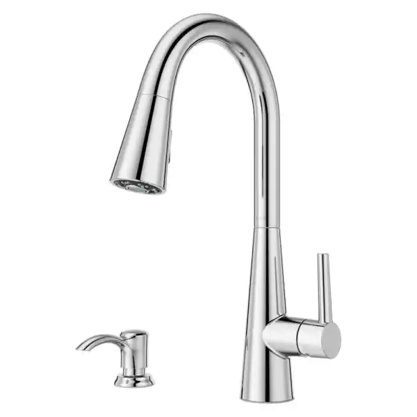 Pfister Barulli Single Handle Pull Down Sprayer Kitchen Faucet with Deckplate Included