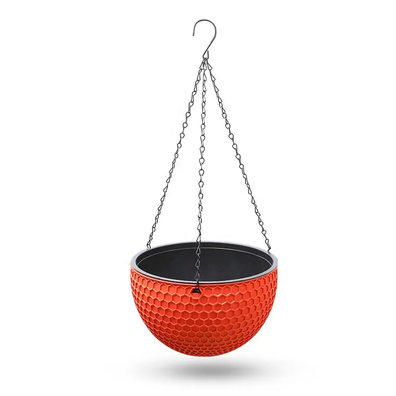 DL3198 Garden Supplies Plastic Desk top Hook Horticulture Flower Pots Hanging Plastic Flower Pot For Outside Decoration