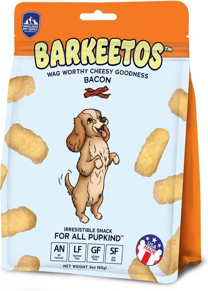 Himalayan Pet Supply Barkeetos Grain-Free Bacon Crunchy Dog Treats， 3-oz bag