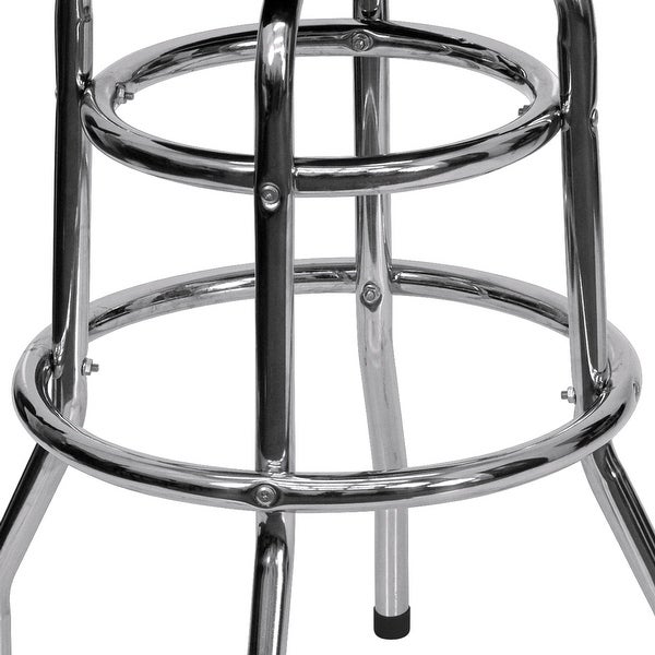 Double Ring Chrome Barstool