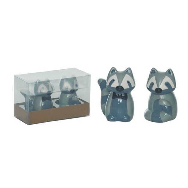 Transpac Dolomite 3 In Multicolor Spring Raccoon Salt And Pepper Shaker In Packaging Set Of 2