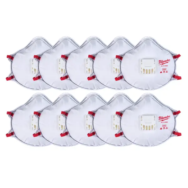 Milwaukee 10-Pack N95 Valved Respirator with Gasket