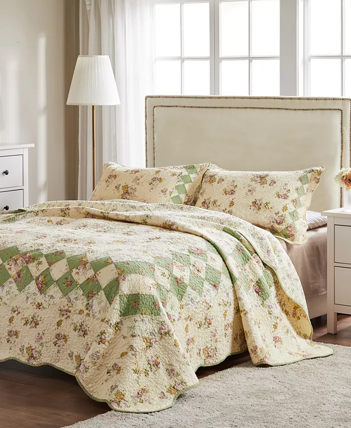 Greenland Home Fashions Bliss Quilt Set， 3-Piece Full - Queen