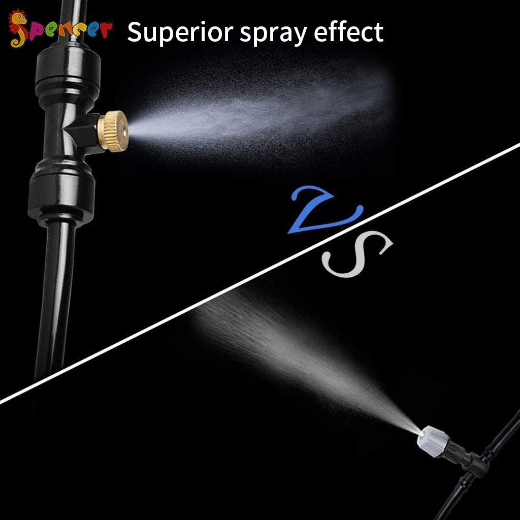 Spencer Water Misting Cooling System 12M/39.4FT Brass Misting Nozzles Outdoor Water Mister Automatic Watering System