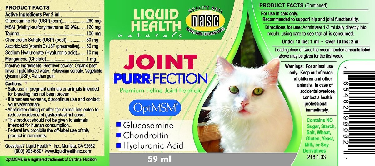 Liquid Health Pets Joint Purr-Fection Cat Supplement