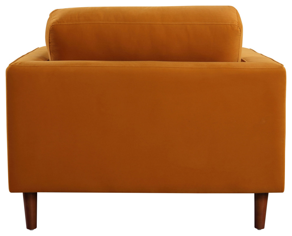 Frederick Modern Contemporary Velvet Armchair   Midcentury   Armchairs And Accent Chairs   by Crafters and Weavers  Houzz