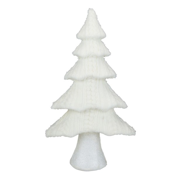 Cream Cable Knit Christmas Tree Tabletop Decoration