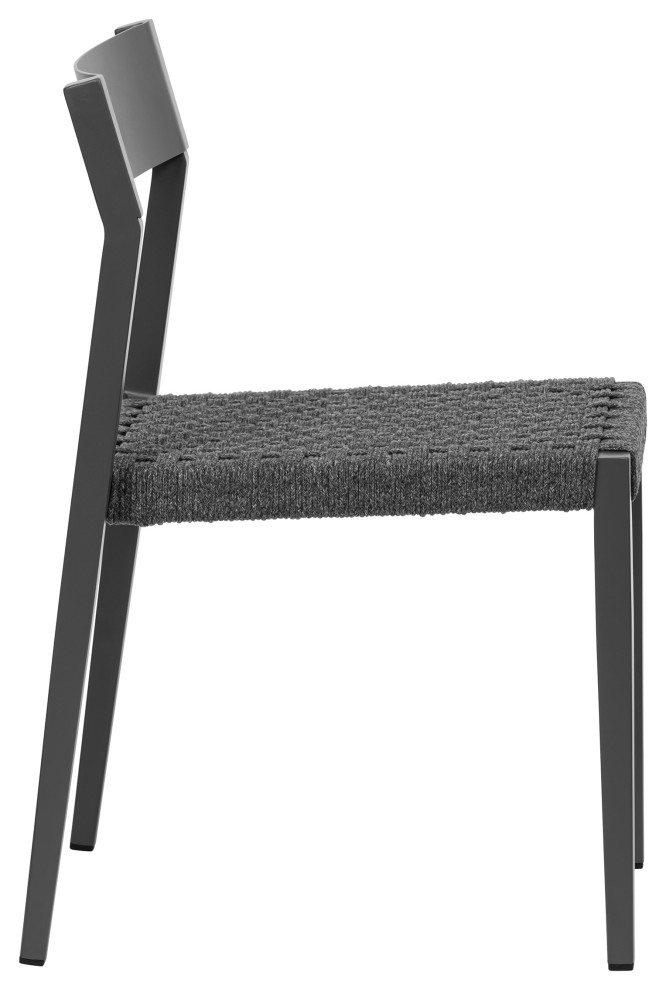 Ronan Side Chair  Gray Set of 2   Beach Style   Outdoor Dining Chairs   by Euro Style  Houzz