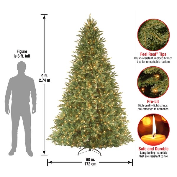 National Tree Company 9 ft. Feel Real Tiffany Fir Hinged Tree with 1050 Clear Lights