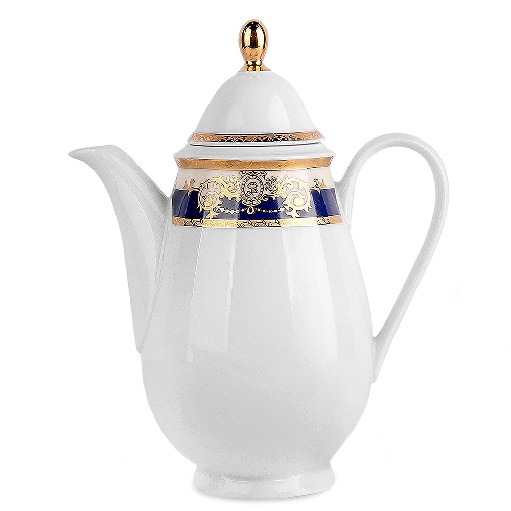 Prague Nights White Porcelain Coffee Pot   40.58 fl oz