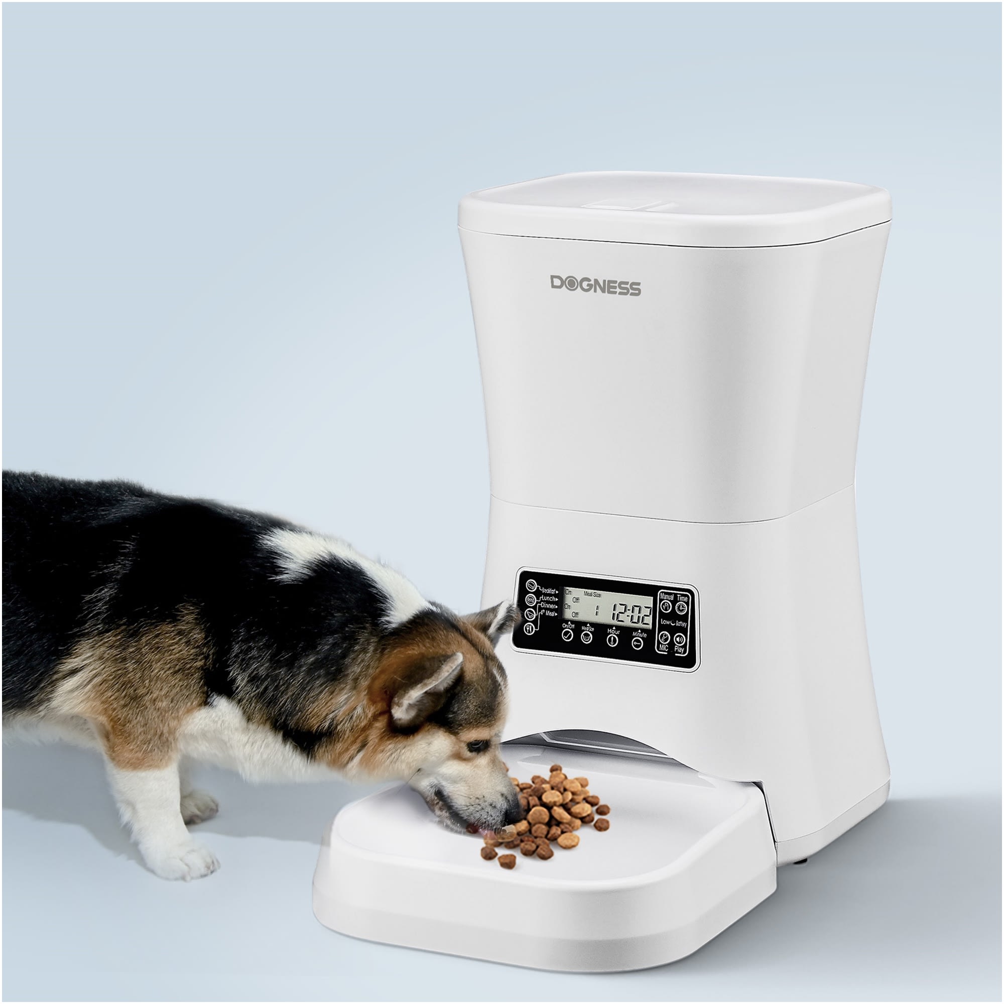 Dogness White Everyday Automatic Feeder for Dogs， 7 Liters