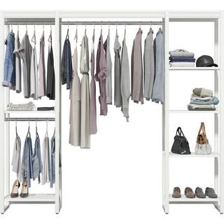 CLOSETS By LIBERTY 91 in. W White Adjustable Tower Wood Closet System with 9 Shelves HS7SP60-RW-08