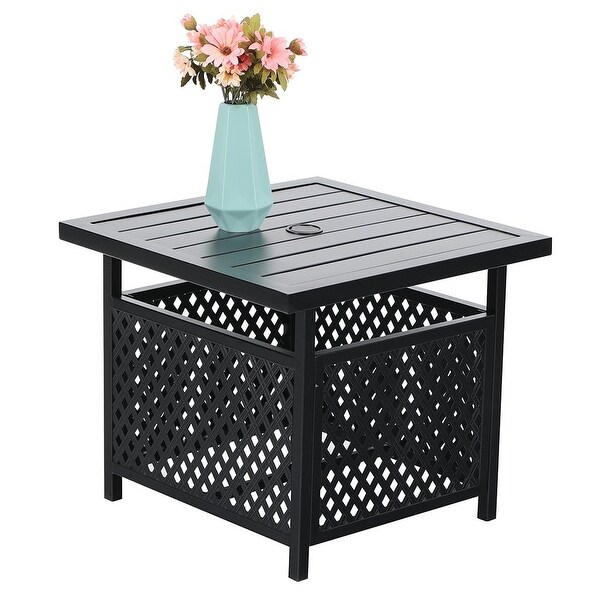 Claribelle Square Side Table with Umbrella Hole by Havenside Home