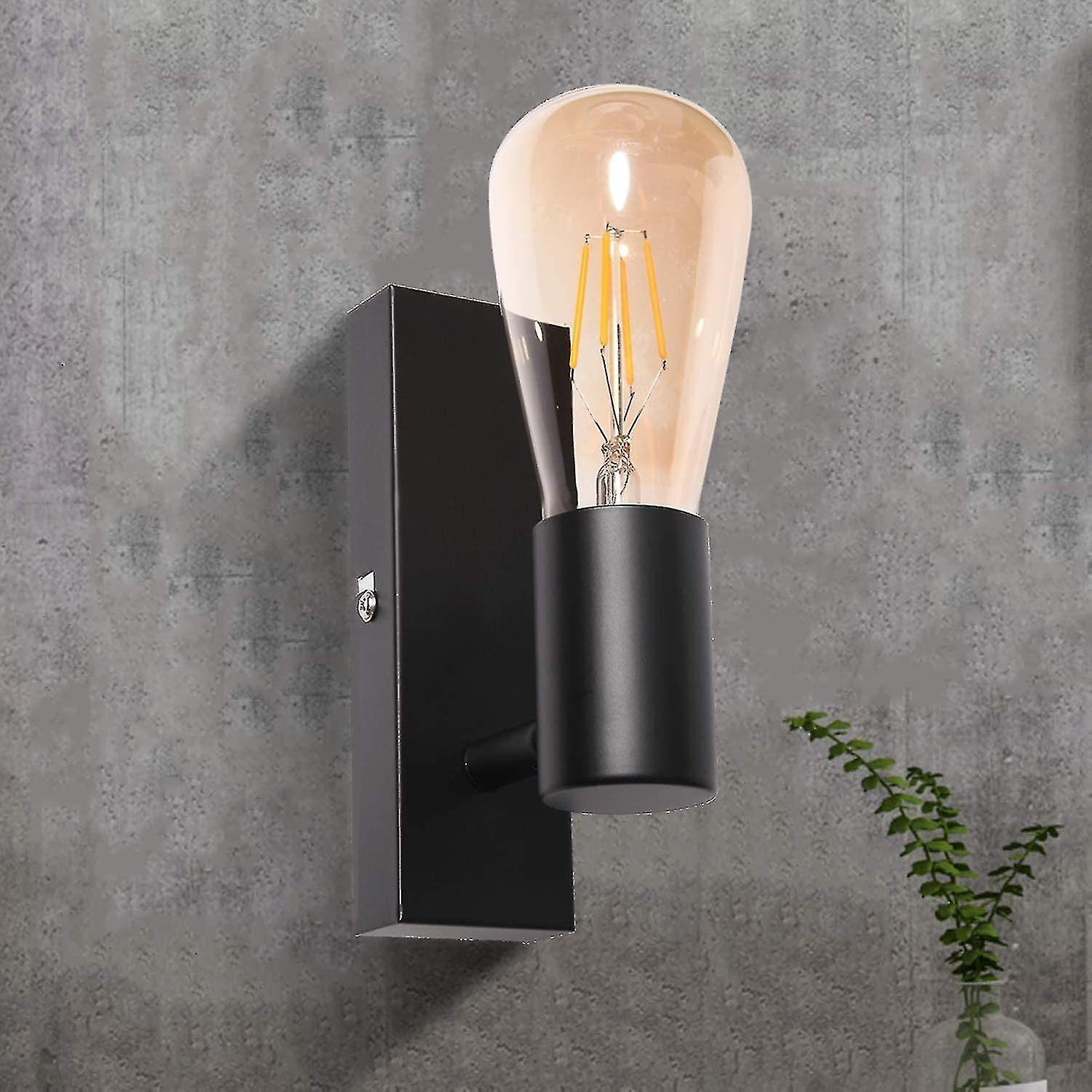 Wall Light Indoor Black E27 Sockets Vintage Industrial Led Wall Lamps Adjustable Retro Wall Light Fixture For ， No Bulb