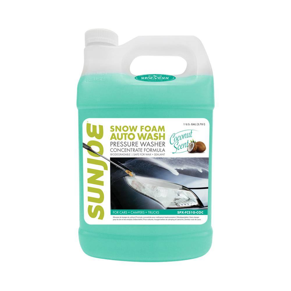 Sun Joe 1 Gal. Premium Snow Foam Pressure Washer Rated Car Wash Soap and Cleaner Coconut SPX-FCS1G-COC